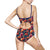 Ladies One-Piece Swimsuit / Leotard - Opulent Plumes