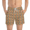 Mens Swim Trunks - Orange Seas