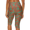 Ladies Yoga Leggings - Field of Red Flowers