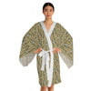 Kimono-Überwurf-Robe – Blumenverzierungen