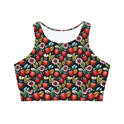 Padded Sports Bra - Luck be a Ladybug